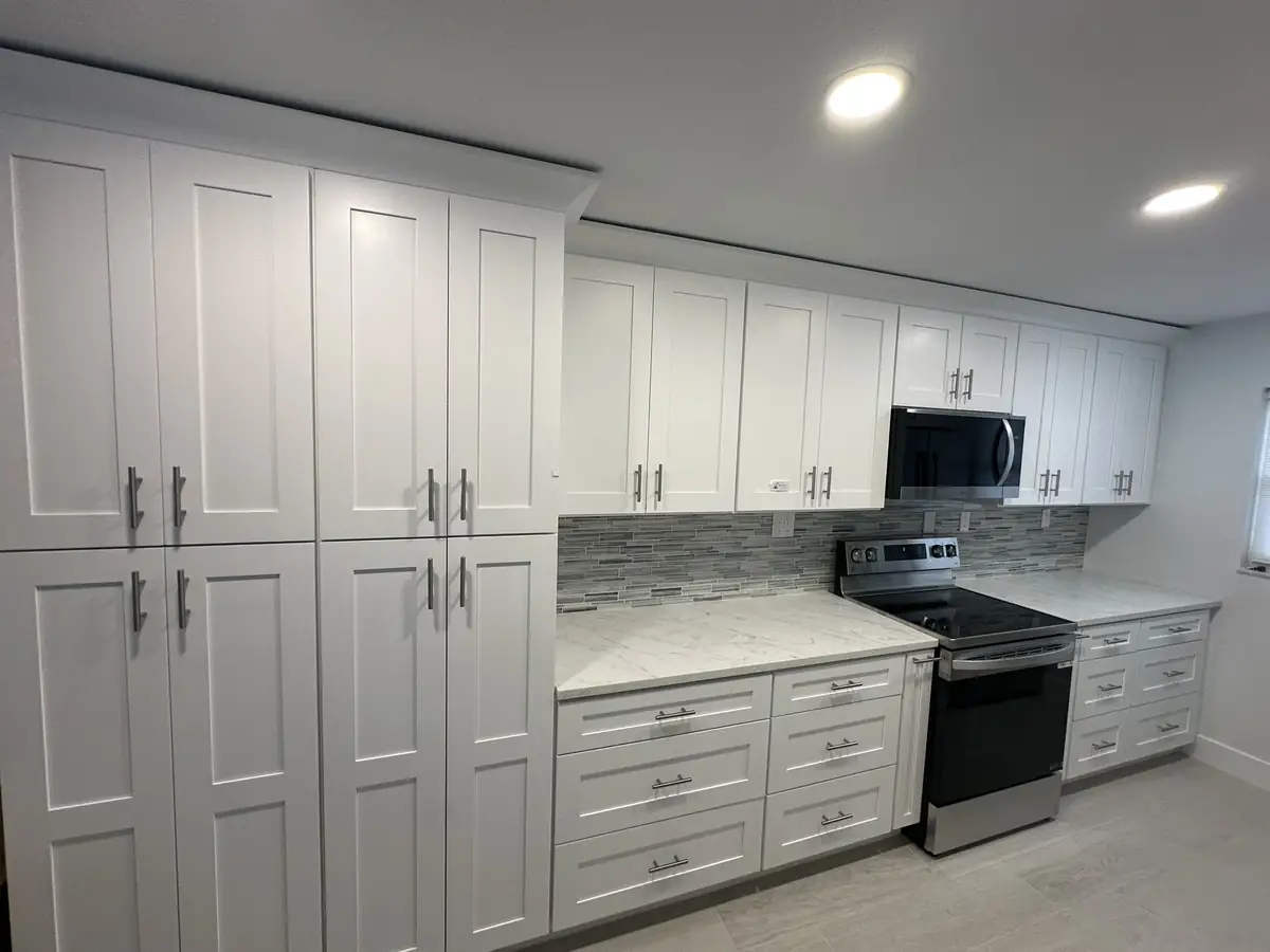 Kitchen remodel with white shaker cabinetry