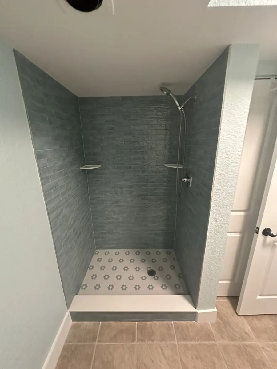 Completed walk-in shower remodel